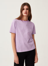 Ovs Fitness T-Shirt With Round Neck In Striped Cotton